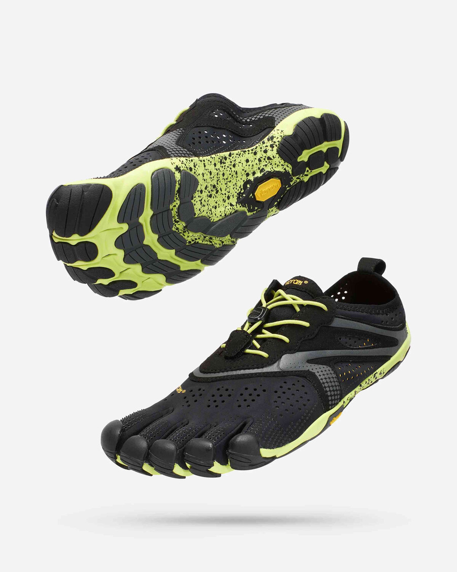 v-run herenschoenen zwartgeel