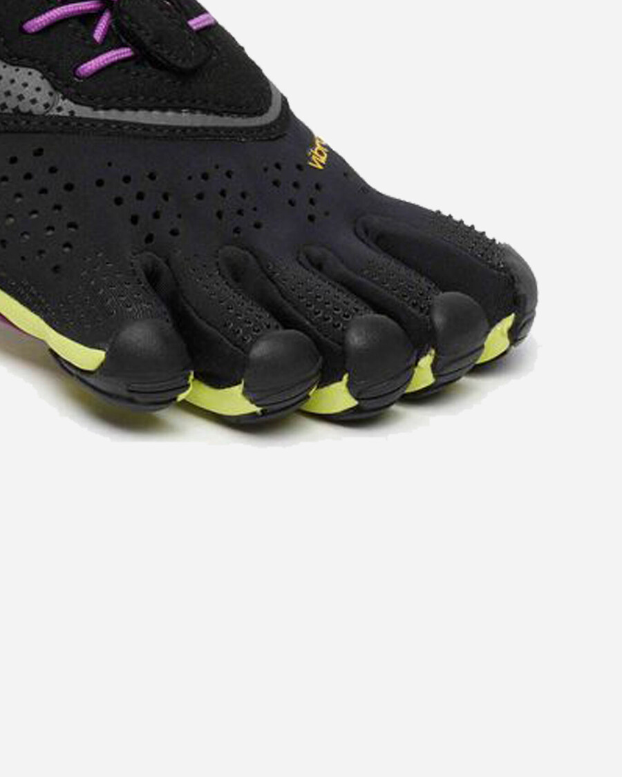v-run damesschoenen in zwartgeelpaars